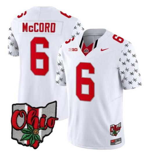 Youth Nike Ohio State Buckeyes Kyle Mccord Jersey #6 College Football Stitched Alternate 2023 White Limited