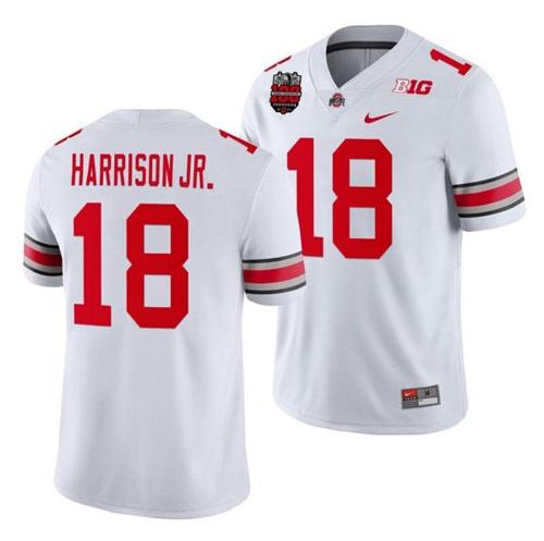 Youth Nike Marvin Harrison Jr Jersey #18 Ohio State Buckeyes Ohio Stadium Patch College Football White