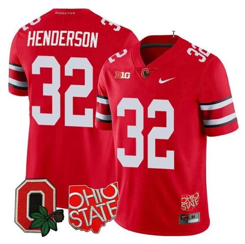 Youth Nike Treveyon Henderson Jersey #32 Ohio State Buckeyes College Football Stitched Logo Patch Scarlet