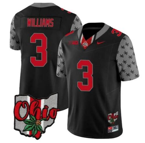 Youth Nike Ohio State Buckeyes Miyan Williams Jersey #3 College Football Stitched Alternate 2023 Black