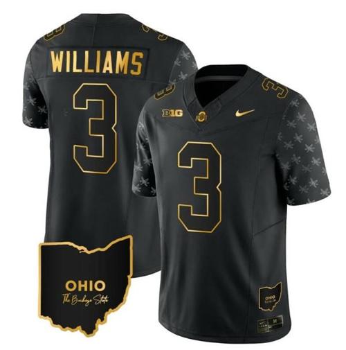 Youth Nike Ohio State Buckeyes Miyan Williams Jersey #3 College Football Stitched Alternate Black Gold