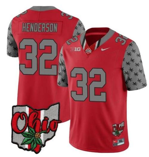 Youth Nike Ohio State Buckeyes Treveyon Henderson Jersey #32 College Football Stitched Alternate 2023 Red