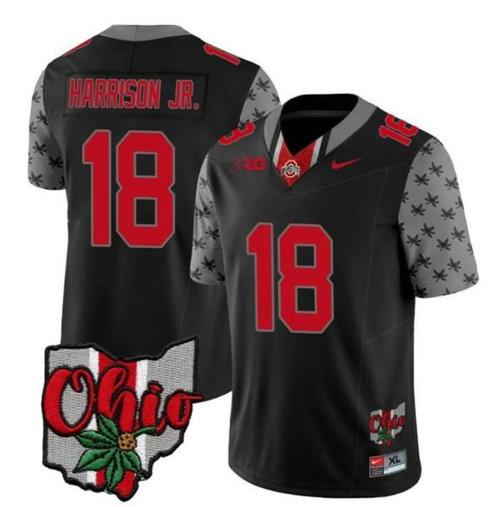 Youth Nike Ohio State Buckeyes Marvin Harrison Jr Jersey #18 College Football Stitched Alternate 2023 Black