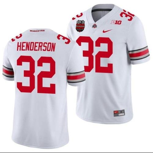 Youth Nike TreVeyon Henderson Jersey #32 Ohio State Buckeyes Ohio Stadium Patch College Football White