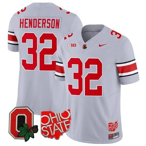 Youth Nike Treveyon Henderson Jersey #32 Ohio State Buckeyes College Football Stitched Logo Patch Gray