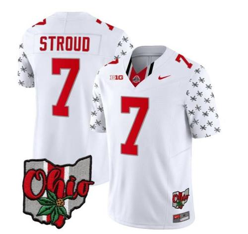 Youth Nike Ohio State Buckeyes CJ Stroud Jersey #7 College Football Stitched Alternate 2023 White Limited