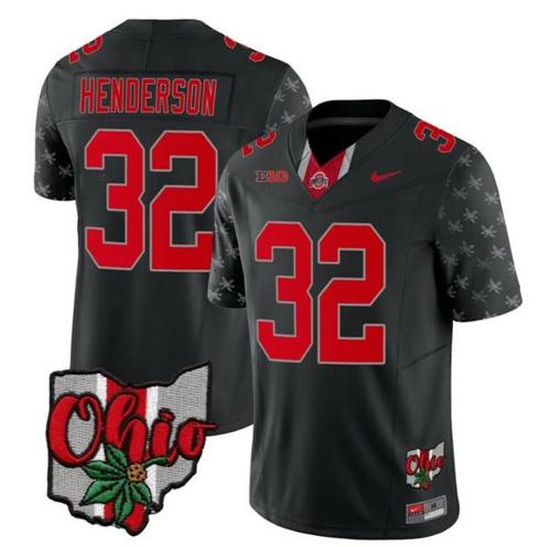 Youth Nike Ohio State Buckeyes Treveyon Henderson Jersey #32 College Football Stitched Alternate 2023 Black Limited