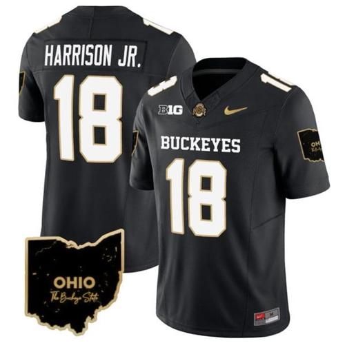 Youth Nike Marvin Harrison Jr Jersey #18 Ohio State Buckeyes College Football Stitched Special Vapor Limited Black