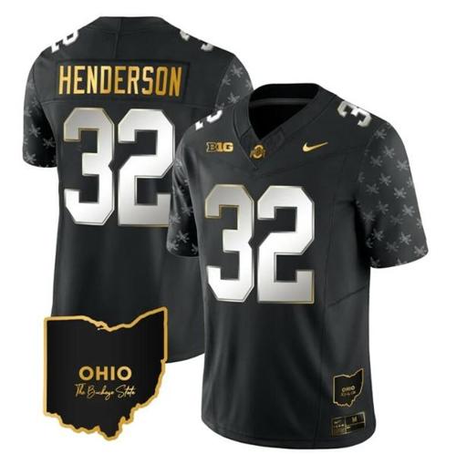 Youth Nike Ohio State Buckeyes Treveyon Henderson Jersey #32 College Football Stitched Alternate Black Limited