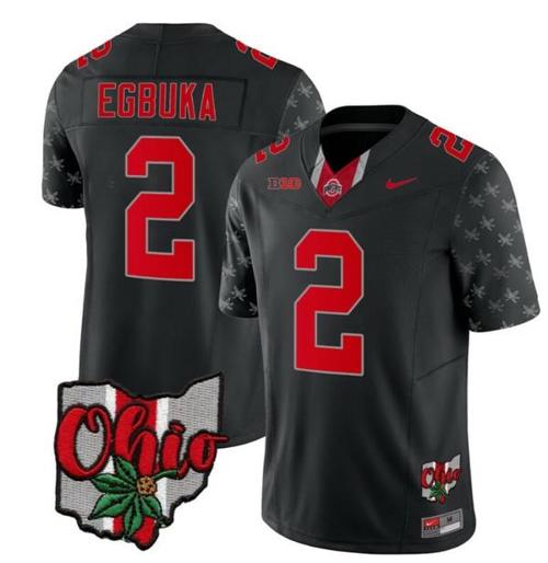 Youth Nike Ohio State Buckeyes Emeka Egbuka Jersey #2 College Football Stitched Alternate 2023 Black Limited