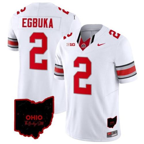 Youth Nike Emeka Egbuka Jersey #2 Ohio State Buckeyes College Football Stitched Vapor Limited Ohio Patch White