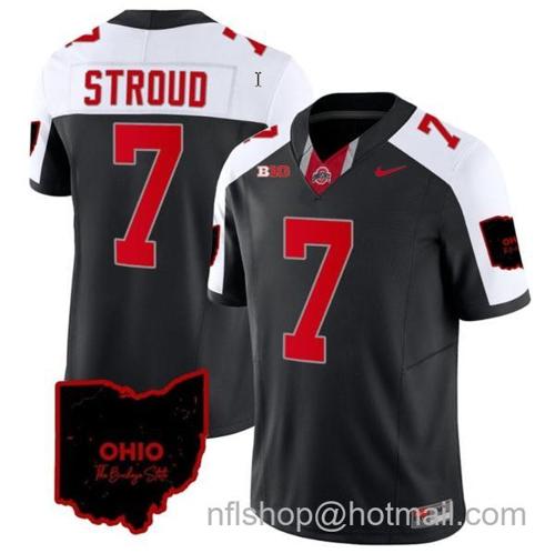 Youth Nike CJ Stroud Jersey #7 Ohio State Buckeyes College Football Stitched Vapor Limited Ohio Patch Black Alternate