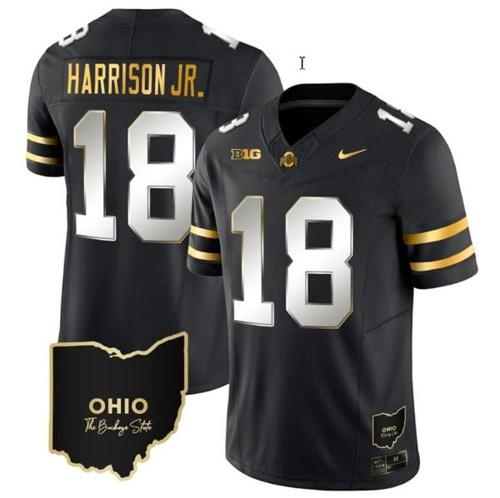 Youth Nike Marvin Harrison Jr Jersey #18 Ohio State Buckeyes College Football Stitched Special Vapor Limited Ohio Patch Black Limited