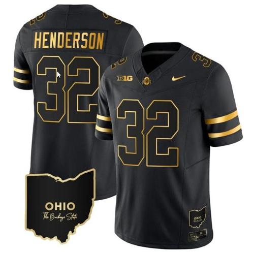 Youth Nike Treveyon Henderson Jersey #32 Ohio State Buckeyes College Football Stitched Vapor Limited Gold Ohio Patch Black Gold