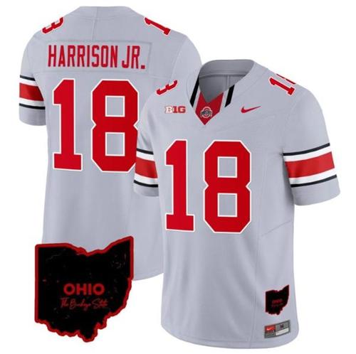 Youth Nike Marvin Harrison Jr Jersey #18 Ohio State Buckeyes College Football Stitched Special Vapor Limited Ohio Patch Gray