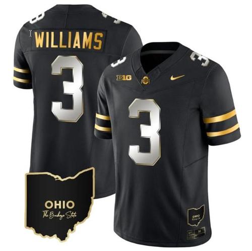 Youth Nike Miyan Williams Jersey #3 Ohio State Buckeyes College Football Stitched Vapor Limited Gold Ohio Patch Black Limited