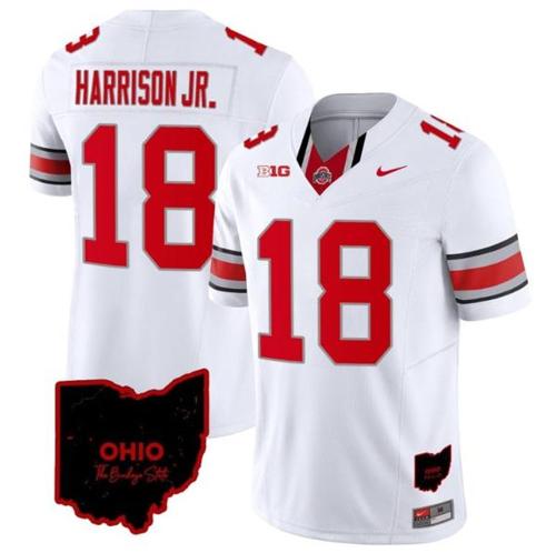 Youth Nike Marvin Harrison Jr Jersey #18 Ohio State Buckeyes College Football Stitched Special Vapor Limited Ohio Patch White