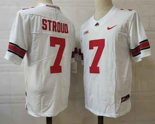 Youth Nike Ohio State Buckeyes #7 Stroud Jersey NCAA Football White