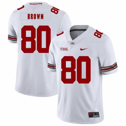 Youth Nike Ohio State Buckeyes #80 Noah Brown Football Jersey White