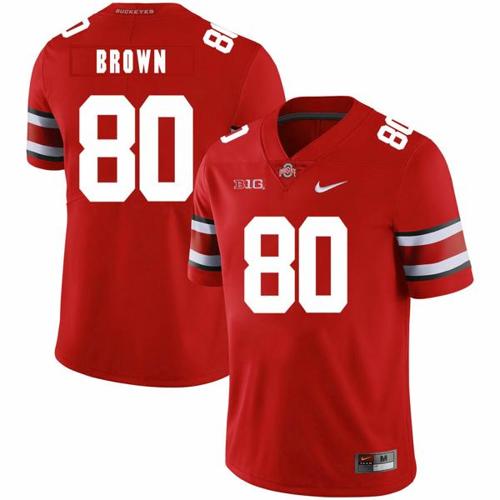 Youth Nike Ohio State Buckeyes #80 Noah Brown Football Jersey Red