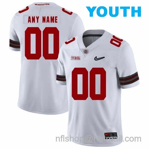 Youth Nike Custom Ohio State Buckeyes Jersey Name and Number Football Diamond Patch White