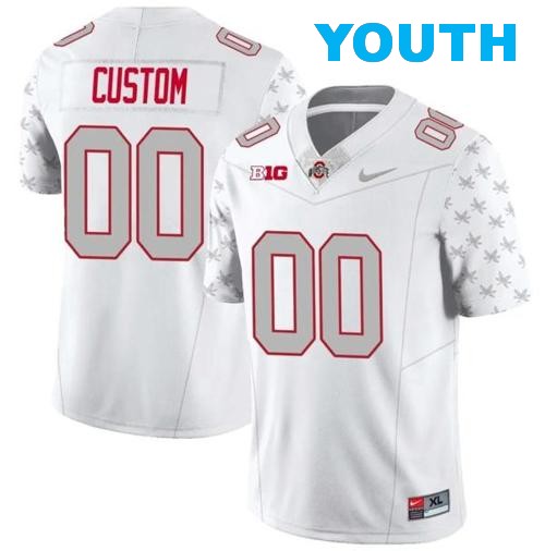 Youth Nike Custom Ohio State Jersey Name and Number Football Stitched Style 1 White Special