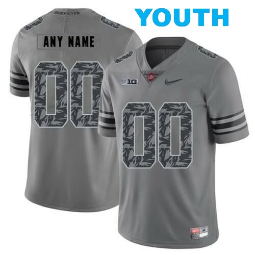 Youth Nike Personalized Ohio State Buckeyes Jersey Name and Number NCAA Football Gray