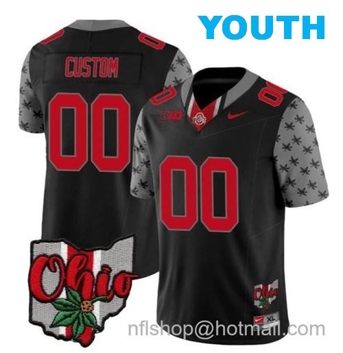 Youth Nike Custom Ohio State Buckeyes Jersey Name and Number College Football 2023 Stitched Alternate Black