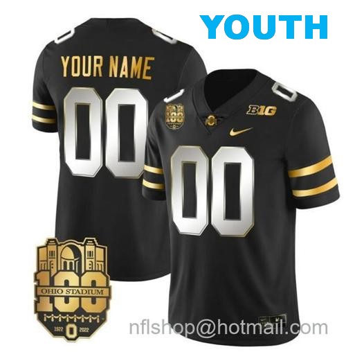 Youth Nike Custom Ohio State Buckeyes Jersey Name and Number College Football Stitched Black Limited