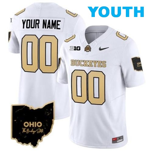 Youth Nike Custom Ohio State Buckeyes Jersey Name and Number Special Vapor Limited College Football Stitched Ohio Patch White