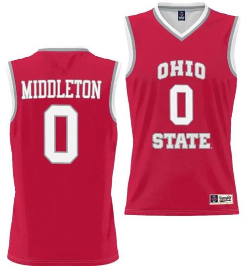 Youth GameDay Greats Scotty Middleton Jersey #0 Ohio State Buckeyes College Basketball Lightweight Scarlet