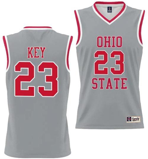 Youth GameDay Greats Zed Key Jersey #23 Ohio State Buckeyes College Basketball Lightweight Gray