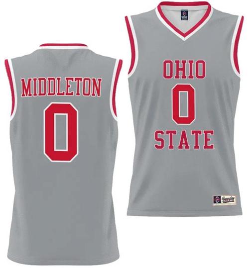 Youth GameDay Greats Scotty Middleton Jersey #0 Ohio State Buckeyes College Basketball Lightweight Gray