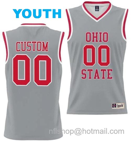 Youth GameDay Greats Custom Ohio State Buckeyes Jersey Name and Number College Basketball Lightweight Gray