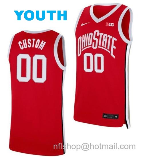 Youth Nike Custom Ohio State Buckeyes Jersey Name and Number College Basketball Scarlet