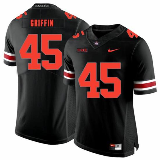 Women's Nike Ohio State Buckeyes #45 Archie Griffin Football Jersey Black Shadow