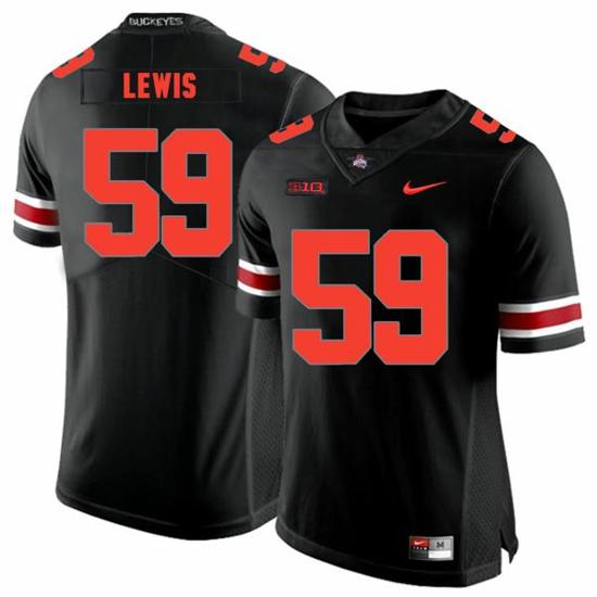 Women's Nike Ohio State Buckeyes #59 Tyquan Lewis Football Jersey Black Shadow