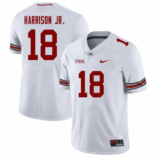 Women's Nike Ohio State Buckeyes #18 Marvin Harrison Jr Jersey College Football White