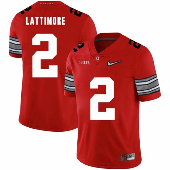 Women's Nike Ohio State Buckeyes #2 Marshon Lattimore Football Jersey Diamond Red