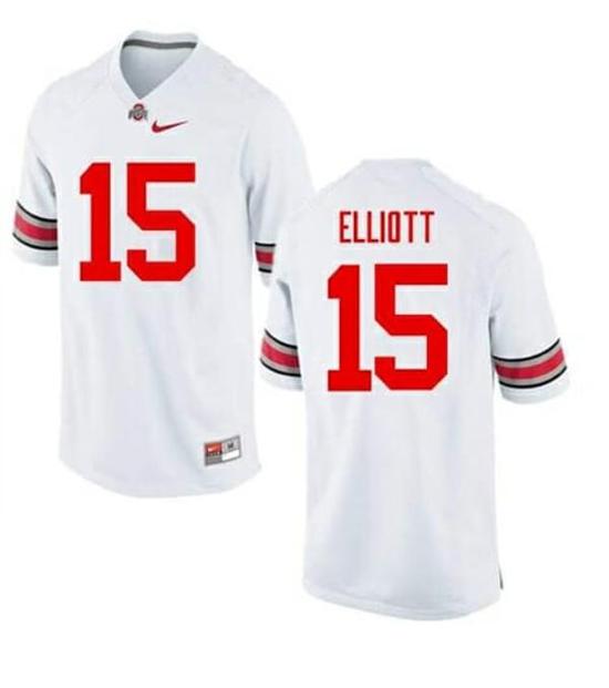 Women's Nike Ohio State Buckeyes #15 Ezekiel Elliott NCAA College Football Jersey White