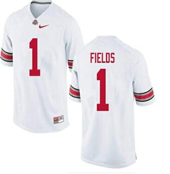 Women's Nike Ohio State Buckeyes #1 Justin Fields College NCAA Football Jersey White