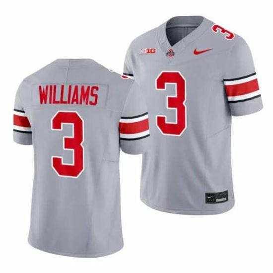 Women's Nike Ohio State Buckeyes Miyan Williams Jersey #3 College Football Game Gray