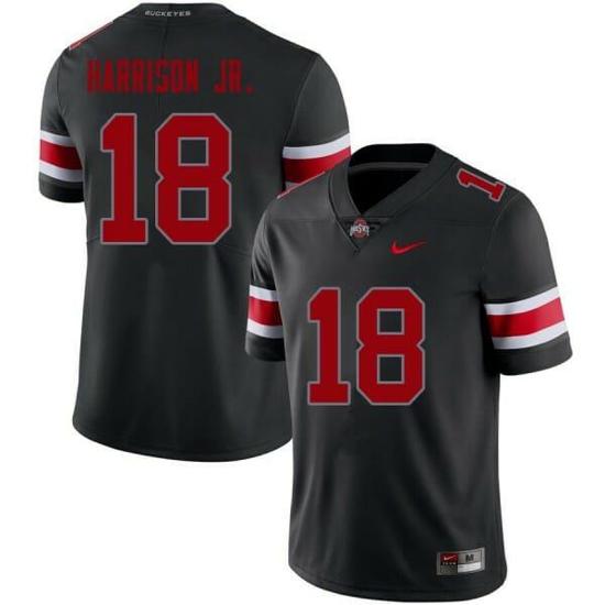 Women's Nike Ohio State Buckeyes #18 Marvin Harrison Jr Jersey Blackout NCAA Football