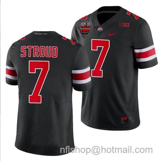 Women's Nike CJ Stroud Jersey #7 Ohio State Buckeyes Ohio Stadium Patch College Football Black