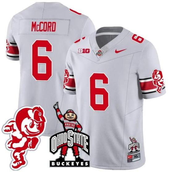 Women's Nike Kyle McCord Jersey #6 Ohio State Buckeyes Football Stitched Brutus Buckeye Patch Gray