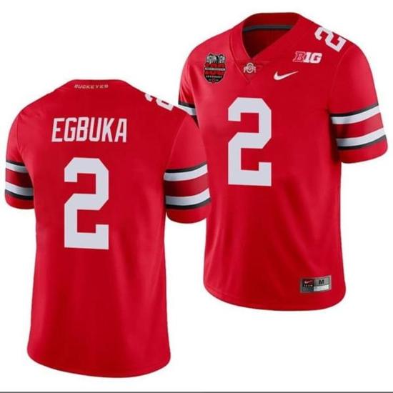 Women's Nike Emeka Egbuka Jersey #2 Ohio State Buckeyes Ohio Stadium Patch College Football Scarlet