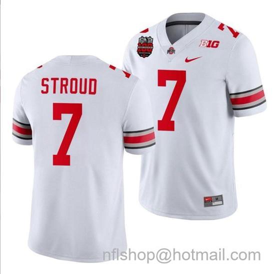 Women's Nike CJ Stroud Jersey #7 Ohio State Buckeyes Ohio Stadium Patch College Football White