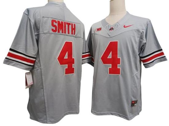 Women's Nike Jeremiah Smith Jersey #4 Ohio State Buckeyes Vapor F.U.S.E. Football Limited Gray