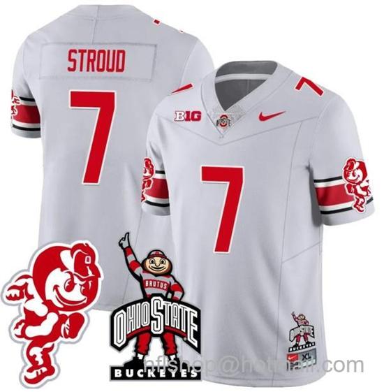 Women's Nike CJ Stroud Jersey #7 Ohio State Buckeyes Football Stitched Brutus Buckeye Patch Gray