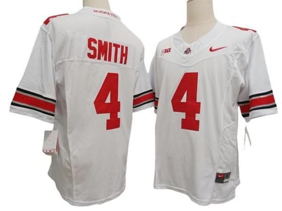 Women's Nike Jeremiah Smith Jersey #4 Ohio State Buckeyes Vapor F.U.S.E. Football Limited White